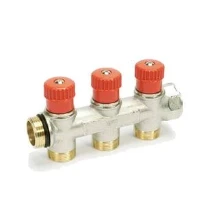 Begetube WP collecteur nickelé avec vannes de réglage avec manette rouge 3/4 - 2 x M24