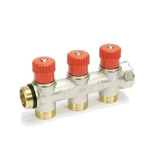 Begetube WP collecteur nickelé avec vannes de réglage avec manette rouge 3/4 - 2 x M24
