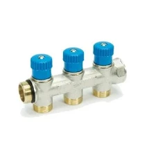 Begetube WP collecteur nickelé avec vannes de réglage avec manette bleue 3/4 - 4 x M24
