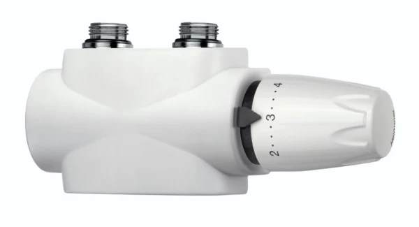 Heimeier Multilux 4 radiatoraansluitkraan 100% - vloer/muuraansluiting - wit - incl thermostaatknop DX - wit - 1/2 x EK3/4