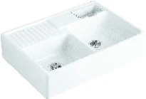 EVIER A POSER VILLEROY & BOCH COTTAGE 895 MM - 630 MM o 220 MM ! blanc alpine ceramicplus 2 cuves +vide-sauce+vid.man.+fixation