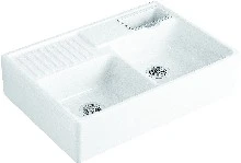 OPBOUW SPOELTAFEL VILLEROY & BOCH COTTAGE wit alpine 2 bakken 895 MM - 630 MM o 220 MM ! ceramicplus +restenz.+man.led.+bevest.set