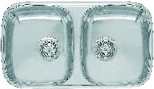 EVIER INTEGRABLE REGINOX PRINCESS 80 765 MM - 440 MM o inox 2 cuves sans egouttoir reversible