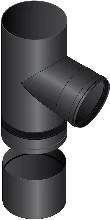 TE ISOLECO SPGN 80 M X 80 F MM inox 316l laqué noir 90° - avec purge