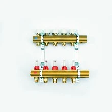 Begetube UFH laiton collecteur set chauffage par le sol avec débitmètres et vannes 4/4 - 2 x M24 - colliers 250 mm - avec robinets de vidage