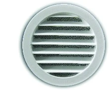 Renson 434R grille à encastrer ronde 150 mm - RAL 9006 aluminium - épaisseur 19 mm
