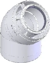 Atag Duopass concentrique PP/acier coude 45° MF 80/125 mm