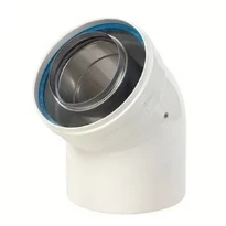 Bulex RGA concentrique PP/acier coude 45° 80/125 mm - prix par set de 2 pièces