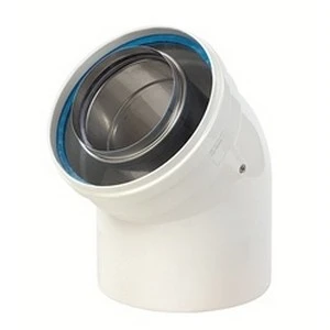 Bulex RGA concentrique PP/acier coude 45° 80/125 mm - prix par set de 2 pièces