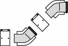Vaillant RGA concentrique PP/acier coude 45° 60/100 mm - prix par set de 2 pièces