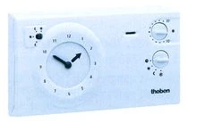 Theben RAM 725 analoge klokthermostaat met dag/weekprogramma - netspanning 230V - wit - speciaal voor thermostatische kranen