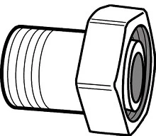 RACCORD M22BI X 1/2BUI chromé