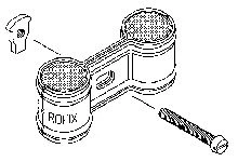Rofix SDI dubbele buisbeugel met isolatie 15 mm per set - hartafstand 42 mm