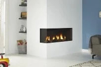 FOYER A GAZ X DRU GLOBAL 100 BF coin gauch gaz naturel - ceraglass - pierres anthracites