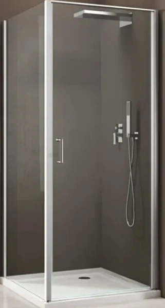 Aquaconcept Factor 410 douchezijpaneel 770-790 mm - chroom blinkend - transparant - glasbewerking: Aquaclean