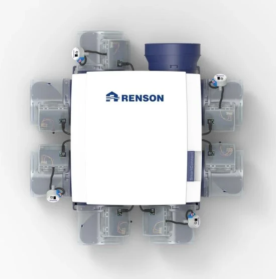 Renson ventilation système C+® EVO III healthbox® 3.0 + Smartzone pour projets (incl. 2 clapets pour chambres à coucher)