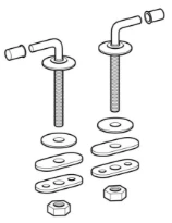 Geberit Bambini WSS Set de charnières pour lunette de WC avec fonction de poignée/d'appui, fixation par le bas (2 pc.)