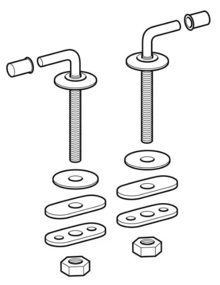 Geberit Bambini WSS Set de charnières pour lunette de WC avec fonction de poignée/d'appui, fixation par le bas (2 pc.)