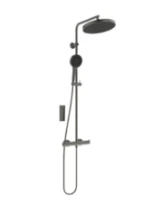Ideal Standard CeraTherm T125+ système de douche avec ceratherm t125, douchette idealrain solos ø 130 mm 8 l/min 3f, pomme de tête ø 300 mm 12 l/min 3f + télécommande et idealflex 1750 mm brushed gun 