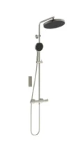 Ideal Standard CeraTherm T125+ système de douche avec ceratherm t125, douchette idealrain solos ø 130 mm 8 l/min 3f, pomme de tête ø 300 mm 12 l/min 3f + télécommande et idealflex 1750 mm rvs look/loo