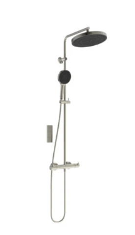 Ideal Standard CeraTherm T125+ système de douche avec ceratherm t125, douchette idealrain solos ø 130 mm 8 l/min 3f, pomme de tête ø 300 mm 12 l/min 3f + télécommande et idealflex 1750 mm rvs look/loo