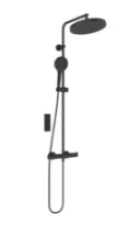 Ideal Standard CeraTherm T125+ système de douche avec ceratherm t125, douchette idealrain solos ø 130 mm 8 l/min 3f, pomme de tête ø 300 mm 12 l/min 3f + télécommande et idealflex 1750 mm silk black