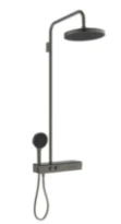 Ideal Standard Solos système de douche avec ceratherm mitigeur thermostatique avec étagère en verre et télécommande intégré pour la pomme de tête, douchette idealrain solos ø 130 mm 8 l/min 3f, pomme 