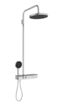 Ideal Standard Solos système de douche avec ceratherm mitigeur thermostatique avec étagère en verre et télécommande intégré pour la pomme de tête, douchette idealrain solos ø 130 mm 8 l/min 3f, pomme 