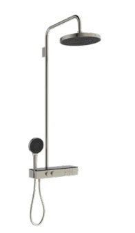 Ideal Standard Solos douchesysteem met CeraTherm douchethermostaat met glazen legplank - hoofddouche 300 mm 3F 12 l/min - IdealRain Solos handdouche 130 mm 8 l/min - IdealFlex 1/2 x 1750 mm - RVS look