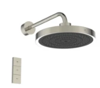 Ideal Standard IdealRain Solos pomme de tête ø 330 mm 3f avec éclairage led+télécommande (kit 2), 12 l/min et bras de douche 400 mm. rvs look/look rvs