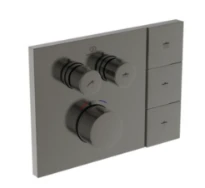 Ideal Standard CeraTherm Navigo T Solos mitigeur thermostatique bain/douche à encastrer 2f (kit 2 partie apparente) comprenant un cadre carré pour le logement de la télécommande solos pomme de tête, p