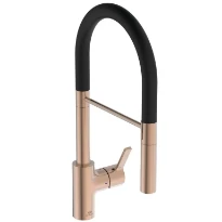 Ideal Standard Gusto mitigeur cuisine semi-pro avec douchette 2f brushed copper