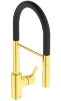Ideal Standard Gusto mitigeur cuisine semi-pro avec douchette 2f brushed gold