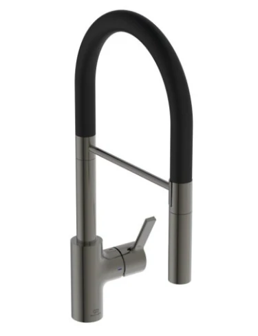Ideal Standard Gusto mitigeur cuisine semi-pro avec douchette 2f brushed gun metal