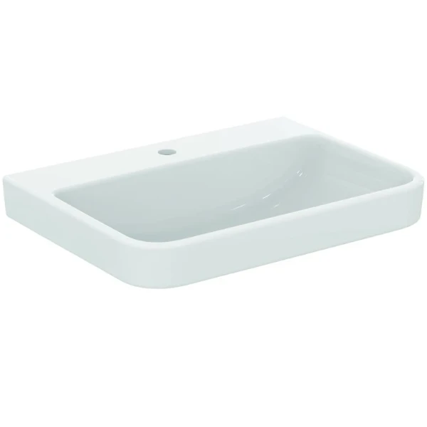 Ideal Standard i.life B lavabo 650 x 480 mm - blanc SmartGuard - avec trou de robinet - sans trop-plein - dans un emballage à emporter