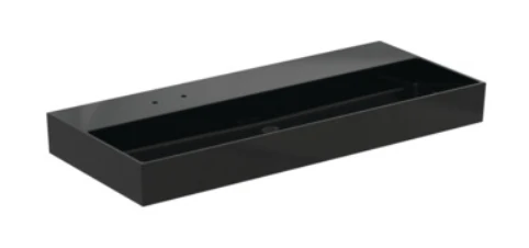 Ideal Standard Solos lavabo 1215 x 515 mm - noir - 2 trous de robinet - sans trop-plein - aplati pour montage sur étagère - combiné avec les robinets Solos