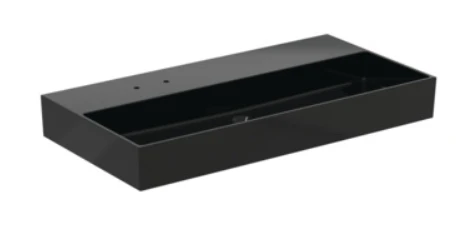 Ideal Standard Solos lavabo 1015 x 515 mm - noir - 2 trous de robinet - sans trop-plein - aplati pour montage sur étagère - combiné avec les robinets Solos