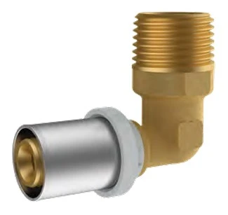 RIIFO Multi coude à sertir en laiton filetage cylindrique 90° MF 20 x G3/4 M
