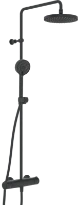 Hansa HansaMicra douche de pluie robinet noir mat (douchette 95mm - douche de tête 200mm)
