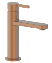 Procasa Vivo mitigeur lavabo avec démarrage à froid - bec droit - sans vidage - Brushed Copper PVD - cuivre brossé PVD