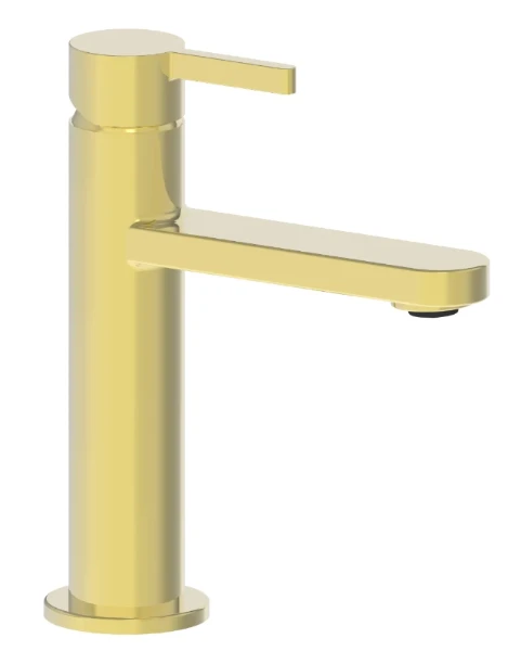 Procasa Vivo mitigeur lavabo avec démarrage à froid - bec droit - sans vidage - Brushed Gold PVD - or brossé PVD