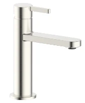 Procasa Vivo mitigeur lavabo avec démarrage à froid - bec droit - sans vidage - nickel brossé PVD - brossé mat