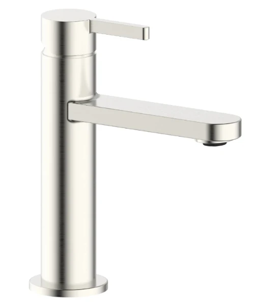 Procasa Vivo mitigeur lavabo avec démarrage à froid - bec droit - sans vidage - nickel brossé PVD - brossé mat