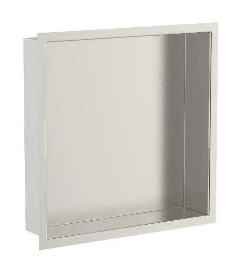 Procasa Vivo niche encastrée 300 x 300 x 70 mm - Nickel brossé PVD - brossé mat