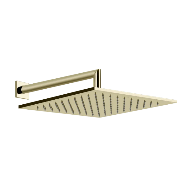 GESSI Emporio Shower Pomme de douche orientable anticalcaire avec bras au plafond. Brass PVD