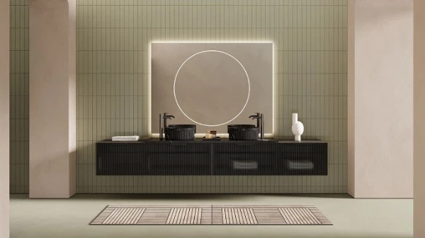 Inbani Alo Round miroir 1600 x 800 mm - avec éclairage dimmable ronde diamètre 600 mm