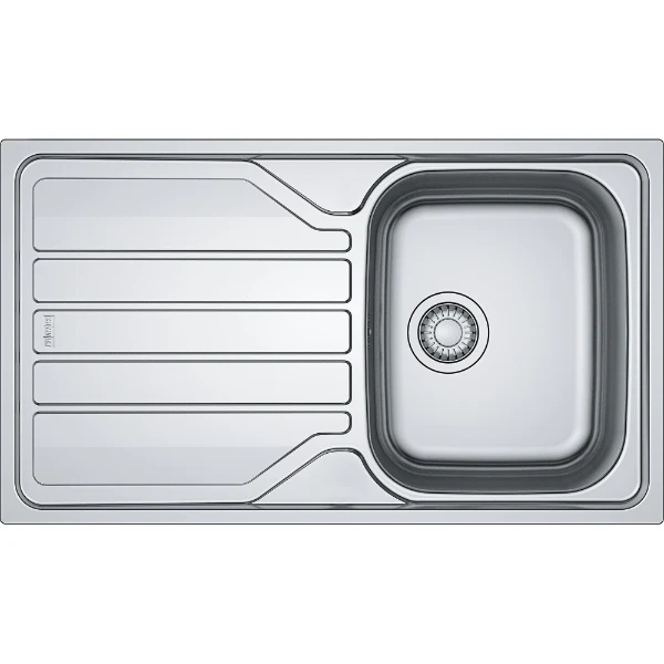 Franke Flash inbouwspoeltafel 860 x 500mm - 1 bak - inox - met verlek - omkeerbaar - inclusief sifon