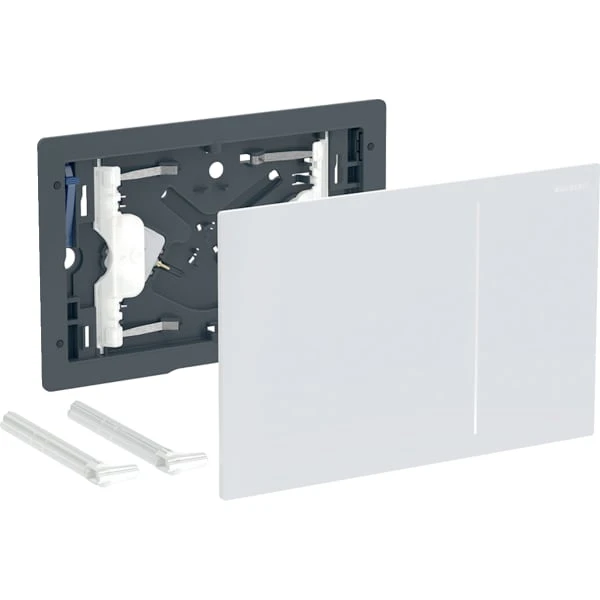 PLAQUE DE COMMANDE TOILETTE GEBERIT SIGMA 70 verre alimentation réseau/rinçage à 2 volumes (3/6L)