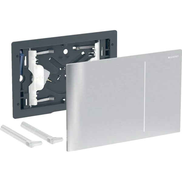PLAQUE DE COMMANDE TOILETTE GEBERIT SIGMA 70 brosse verre alimentation réseau/rinçage à 2 volumes (3/6L)