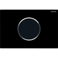 PLAQUE DE COMMANDE TOILETTE GEBERIT SIGMA 10 noir lavage autom. chromé brillant